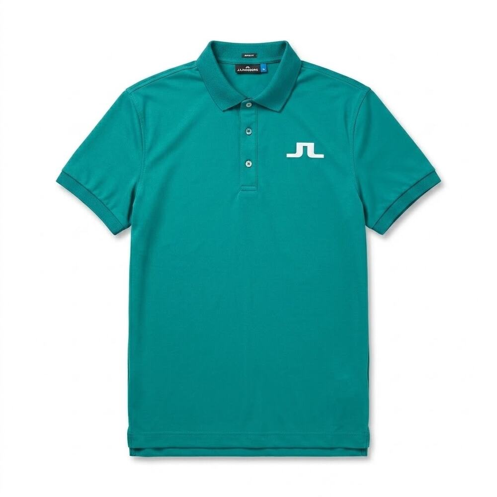 J Lindeberg Big Bridge Logo Golf Polo Shirt Green Manila Golf Club Mens XL
